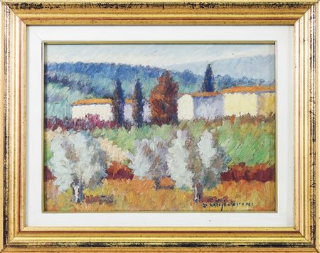 DINO MIGLIORINI (1907-2005) Paesaggio toscano - Tuscan Landscape olio su...