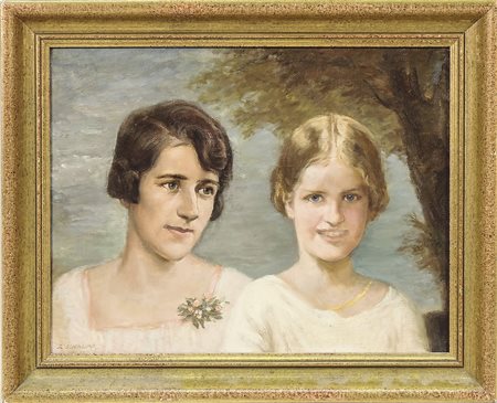 RICHARD SCHAUPP (1871-1954) Ritratto di due bambine - Portrait of Two Girls...