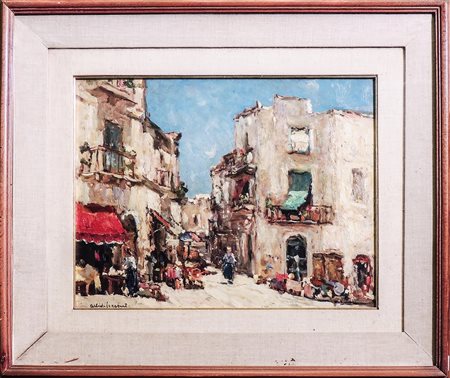 ALBERTO CECCONI (1897-1973) Scorcio di città - Town View olio su tavoletta -...