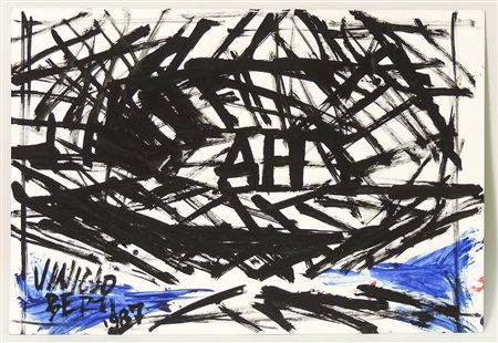 VINICIO BERTI (1921-1991) AH 1987 acrilico su cartoncino - acrylic on...