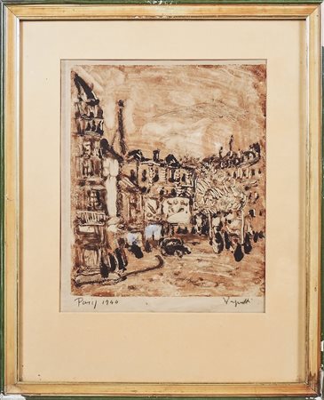 GIANNI VAGNETTI (1898-1956) Scorcio parigino - Paris View monotipo -...