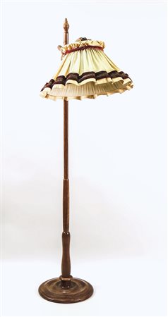 PIANTANA D'EPOCA IN NOCE - OLD WALNUT FLOOR LAMP altezza regolabile, paralume...