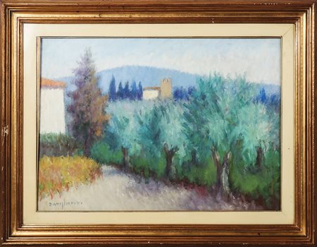 DINO MIGLIORINI (1907-2005) Paesaggio toscano - Tuscan Landscape olio su...