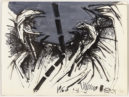 VINICIO BERTI (1921-1991) Senza Titolo 1960 - Untitled 1960 tecnica mista su...