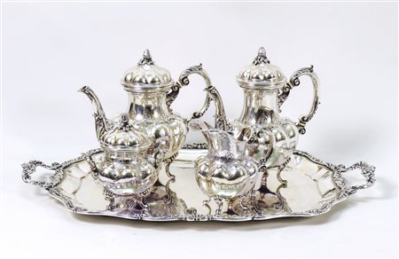 SERVITO DA TE E CAFFÈ IN ARGENTO - SILVER TEA/COFFEE SET composto da...