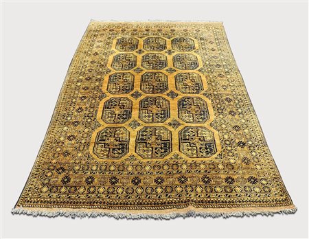 TAPPETO AFGHANO - OLD AFGHAN RUG vecchia manifattura, fondo senape, campo a...