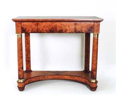 CONSOLE IMPIALLACCIATA IN RADICA - BRIAR VENEERED CONSOLE STILE IMPERO -...