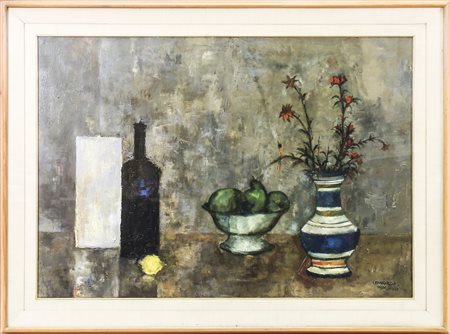 LEONARDO PAPASOGLI Natura morta - Still Life olio su tela - oil on canvas,...