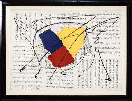 ARTURO CARMASSI Composizione con spartiti musicali - Composition with Sheets...