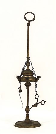 LUCERNA FIORENTINA IN BRONZO - BRONZE OIL LAMP h cm 61