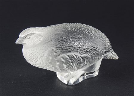 FIGURA IN CRISTALLO - CRYSTAL FIGURE Lalique realizzata come una quaglia h cm...