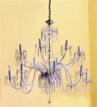 GRANDE LAMPADARIO IN CRISTALLO - LARGE CRYSTAL CHANDELIER Anni Cinquanta -...