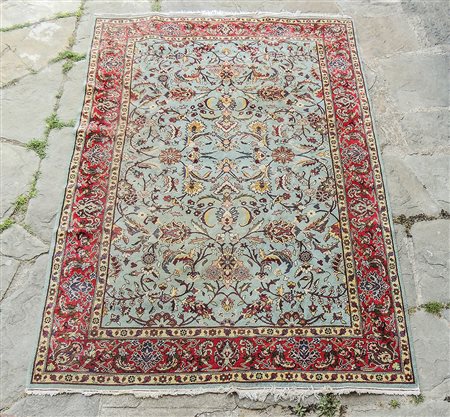 TAPPETO PERSIANO - PERSIAN RUG fondo azzurro con motivi floreali cm 240x400