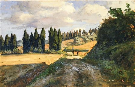 GIORGIO LUXARDO Campagna di Nugola - Nugola Country Landscape olio su...