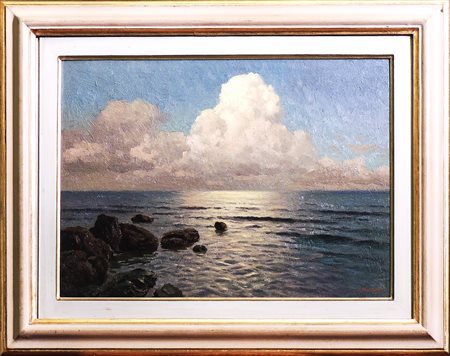 ALBERTO ZARDO (1876- 1959) Marina - Seascape olio su cartone - oil on...