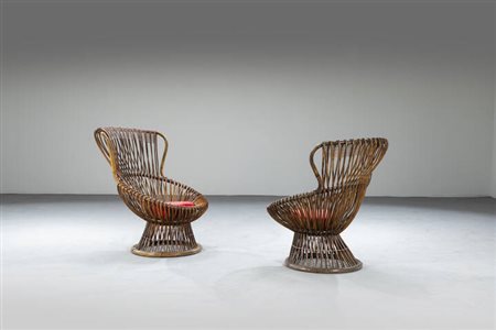 FRANCO ALBINI<BR>Coppia sedia mod. Margherita