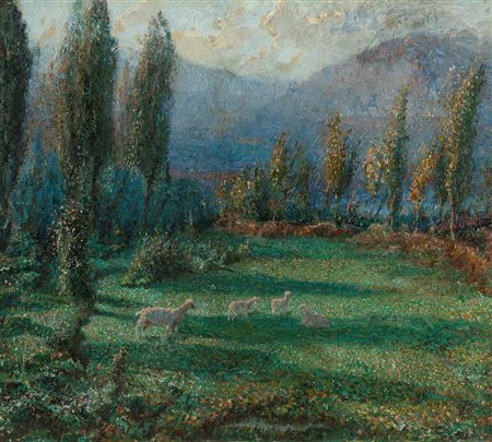 Angiolo D'Andrea (Rauscedo 1880-1942)  - Al pascolo