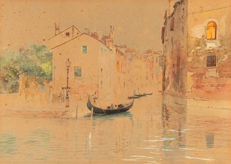 Carlo Brancaccio (Napoli  1861-1920)  - Canale veneziano