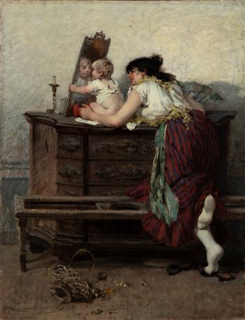 Egisto Lancerotto (Noale 1847-Venezia 1916)  - Mammina felice