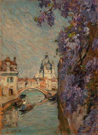 Ferruccio Scattola (Venezia 1873-Roma 1950)  - Glicine a Venezia