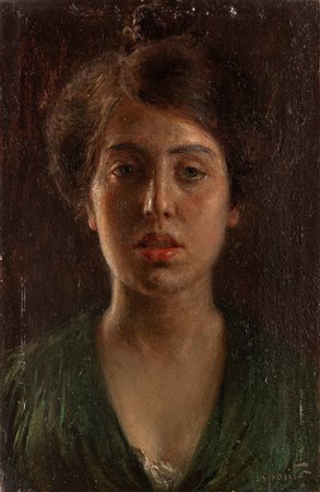 Gaetano Esposito (Salerno 1858-Sala Consilina 1911)  - Ritratto di giovane donna