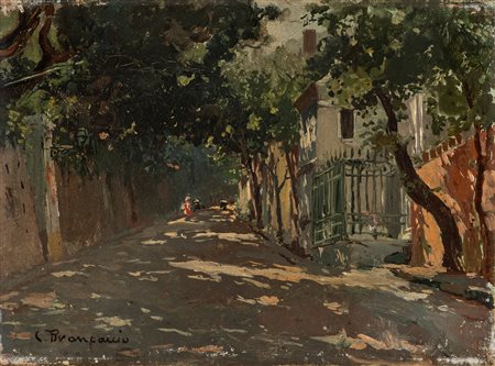 Carlo Brancaccio (Napoli  1861-1920)  - Strada campestre