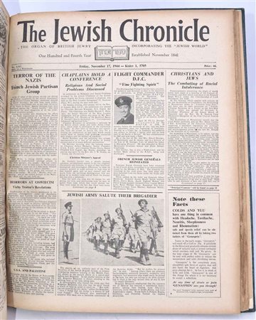 THE JEWISH CHRONICLE  JULY – DEC 1944 The organ of British  Jewry Incorporating The “Jewish World”   Established November 1841 