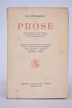 MARRADI, Giovanni. PROSE. 1923. 