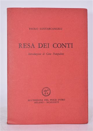 SANTARCANGELI, Paolo. RESA DEI CONTI. 1986. 