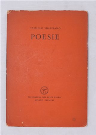 SBARBARO, Camillo. POESIE. 1961. 