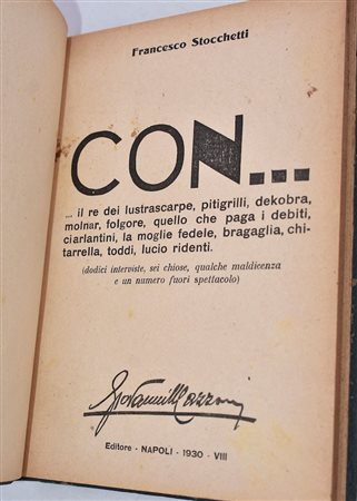 STOCCHETTI, Francesco. CON... 1930. 