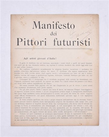 MANIFESTO DEI PITTORI FUTURISTI. 1910 (1911/1912). 