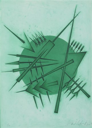 POMODORO ARNALDO (n. 1926) - SEGNALI PER BARBARELLA GAGLIARDI SAFFIRIO (VARIANTE VERDE), 1995.