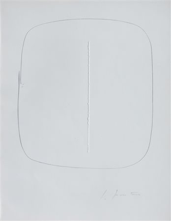 FONTANA LUCIO (1899 - 1968) - CONCETTO SPAZIALE ( DA 40 DISEGNI DI MAESTRI MODERNI), 1961.