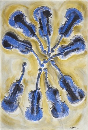 ARMAN FERNANDEZ (1928 - 2005) - SENZA TITOLO (VIOLONS BLEUS), 2003.