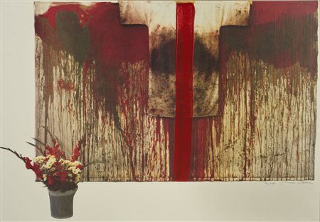 NITSCH HERMANN (1938 - 2022) - SENZA TITOLO (UBERMALTE BILD), 1991.