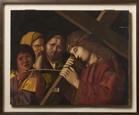 Marco Palmezzano "Cristo portacroce con figure e sgherro"
olio su tavola (cm 61,