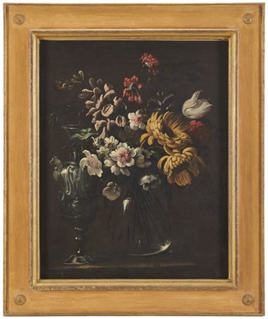 Andrea Belvedere (attr.)"Composizione di fiori"olio su tela (cm 83,5x67)in c