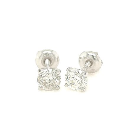 ORECCHINI IN ORO BIANCO 14K 0.99 GR CON DIAMANTI PER ((SCREW-ON) 1.00 CT G-H/SI2-3 - ER30804