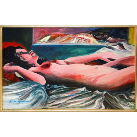 Santo Marino (Militello val di Catania  1924-1991)  - Nudo di donna distesa, 1981