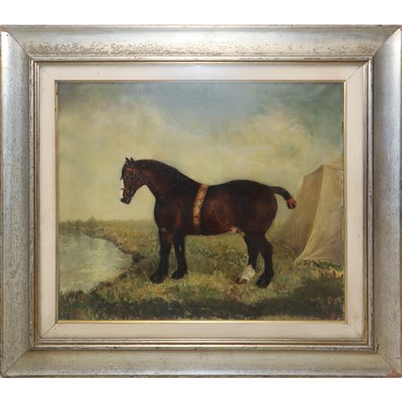 Louis Kaparof (1874-1939)  - Cavallo al fiume