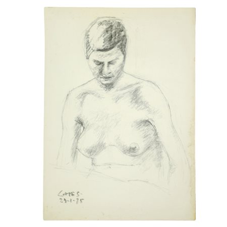 Carmelo Comes (Catania 1905-Catania 1988)  - Nudo di donna a mezzo busto, 01/29/1975