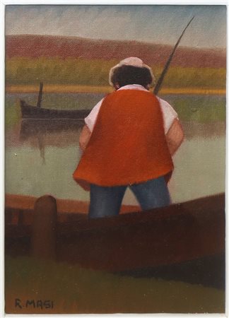 Roberto  Masi (Firenze 1940-Firenze 2011)  - Uomo che pesca