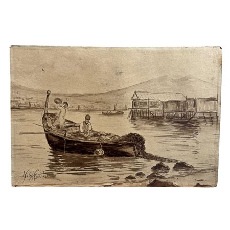 Pescatori a Napoli - F. Curti