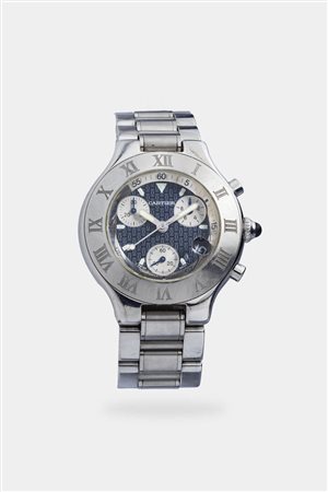 CARTIER<BR>Mod. “Chrono 21”, ref. 2424, anno 2000