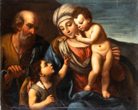 Artista emiliano, prima metà XVII secolo () Sacra Famiglia con San Giovannino...