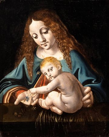 Cerchia di Leonardo da Vinci (Ambrogio de' Predis?) () Madonna con il Bambino...