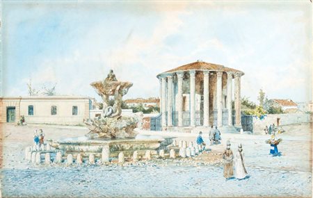 Adelchi De Grossi (Oneglia 1852-Roma 1892) Il tempio di Ercole Vincitore al...