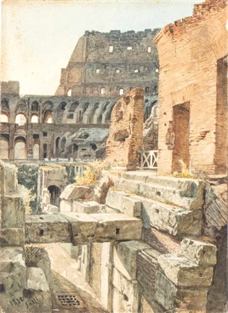 Pietro Sassi (Roma 1834-Roma 1905) Veduta dell'interno del Colosseo...