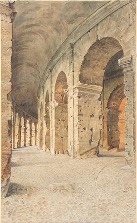 Adriano Cecchi (Prato 1850-Firenze 1936) Scorcio del porticato interno del...